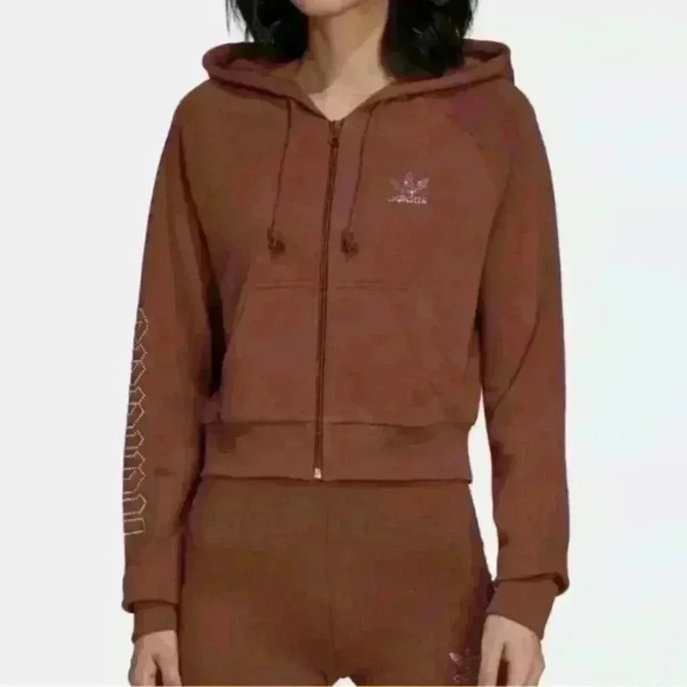 ADIDAS WOMEN'S 2000 LUXE CROPPED TRACK TOP JACKET HF6766 HF6768 Y2K Size Small - Picture 1 of 8